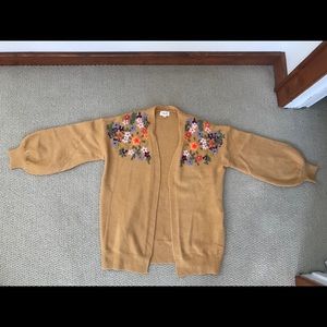 ROOLEE NWOT yellow embroidered sweater